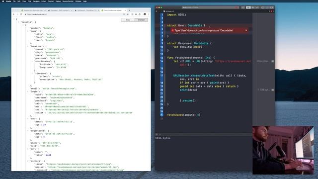 Fetch user data & format with URLSession & JSON Decodable! смотреть онлайн