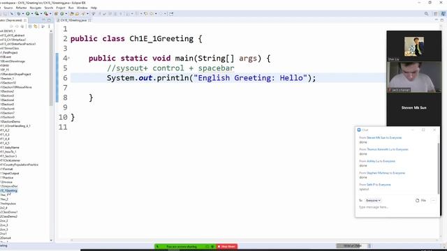 JAVA , INTRODUCTION, CH1 E1 Write a program that prints a greeting of your choice смотреть онлайн