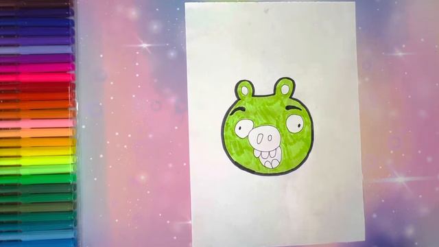 Как нарисовать свинью с Angry Birds / Рисуем легко смотреть онлайн