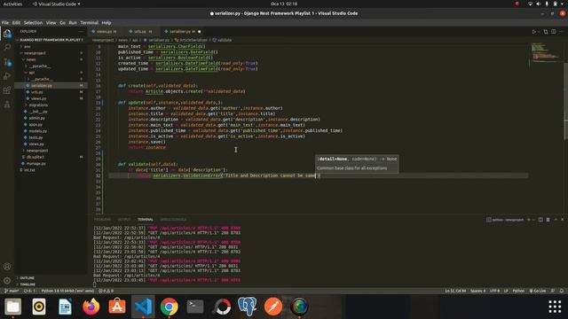 Django Rest Framework Lesson 6 (Validation, Field-Level-Validation,Class Level-Validation) смотреть онлайн