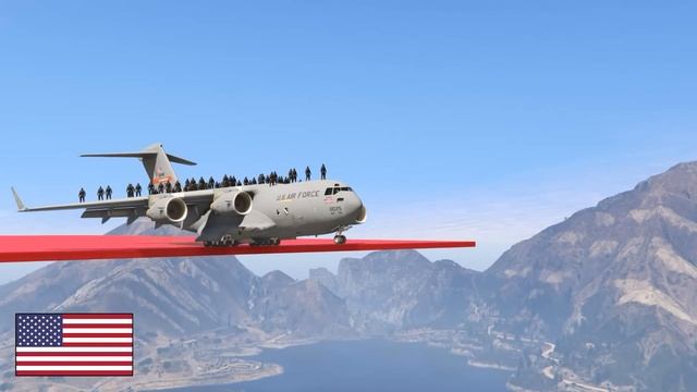 GTA 5 - USA AIR FORCE VS RUSSIAN AIR FORCE (BEST CARGO PLANE?) смотреть онлайн