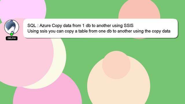 SQL : Azure Copy data from 1 db to another using SSIS смотреть онлайн