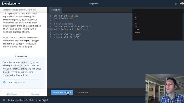 Codecademy Python - 8 - Bitwise Operations смотреть онлайн