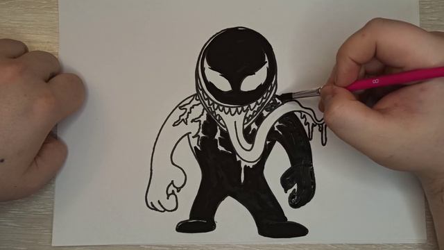 How to draw Venom / Как нарисовать Венома / Рисуем Венома. Рисуем вместе / Draw together смотреть онлайн