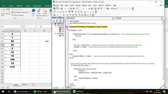 Learn Excel - Video 540 - VBA - if & Loops & Events- Awesome Project смотреть онлайн