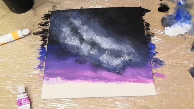 Звездное небо акриловыми красками. Млечный путь смотреть онлайн