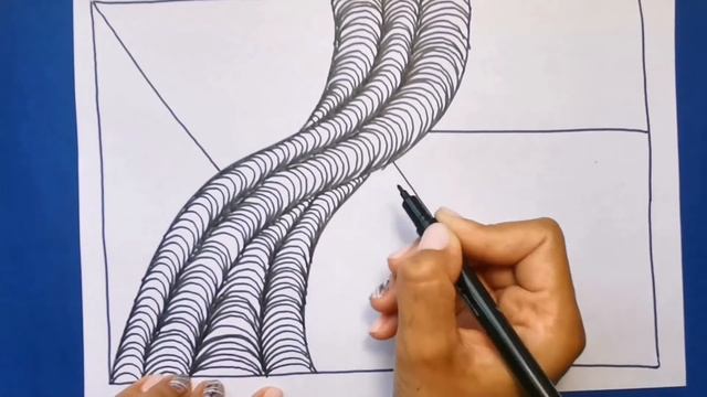 Рисование с узором из чёрных линий 3д узор 3д орнамент/Figure from the lines of the 3D pattern смотреть онлайн
