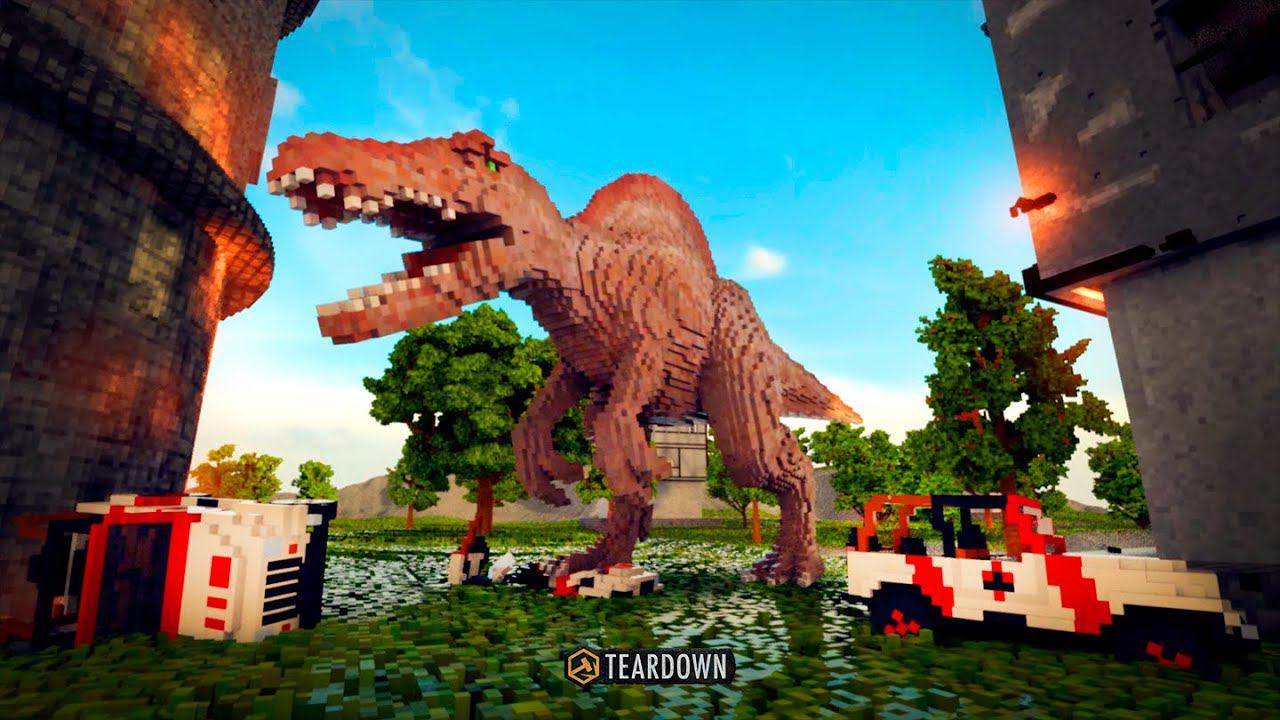 Running Away From Spinosaurus And Raptors In Teardown