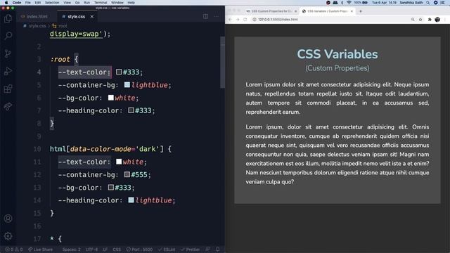 CSS Variables / Custom Properties смотреть онлайн