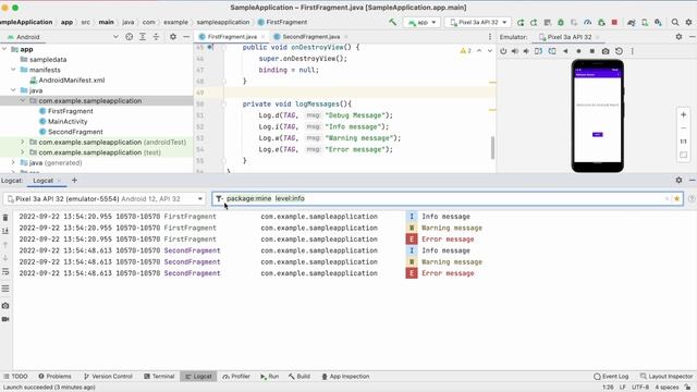 How to use the New Logcat in Android Studio Dolphin Version смотреть онлайн