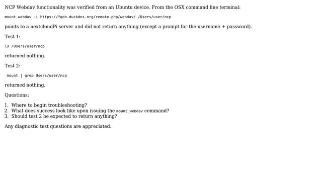 Unix & Linux: Webdav troubleshooting: OSX to NextCloudPi смотреть онлайн