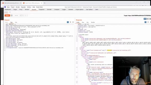 Web Cache Poisoning with an unkeyed header - Burp Suite Certified Practitioner смотреть онлайн