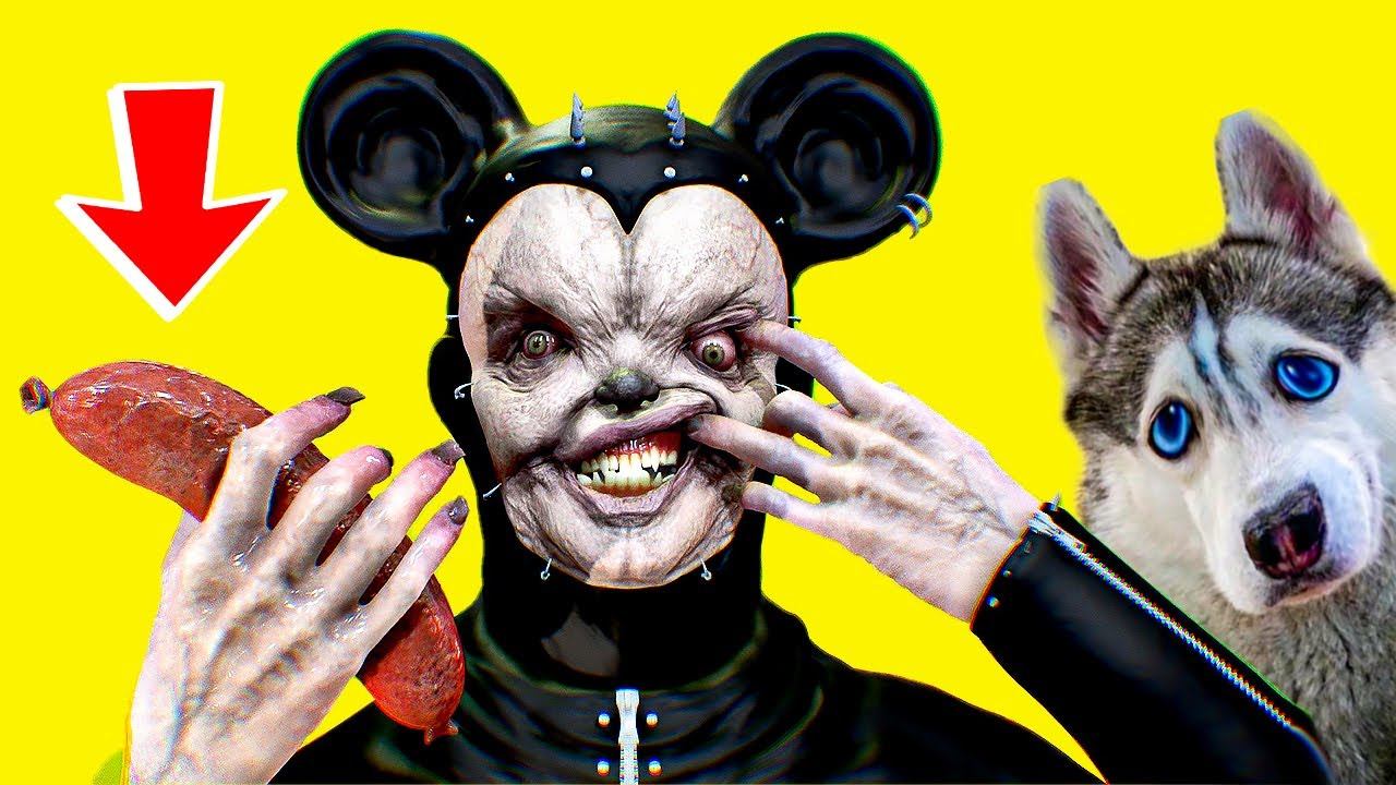 МОНСТР МИККИ МАУС СДЕЛАЛ ИЗ КЕКСА САРДЕЛЬКУ!! Хаски Бандит Говорящая собака смотреть онлайн