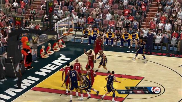 NBA Live 10 - Pacers vs Heat (CPU vs CPU) 2013-14 rosters смотреть онлайн