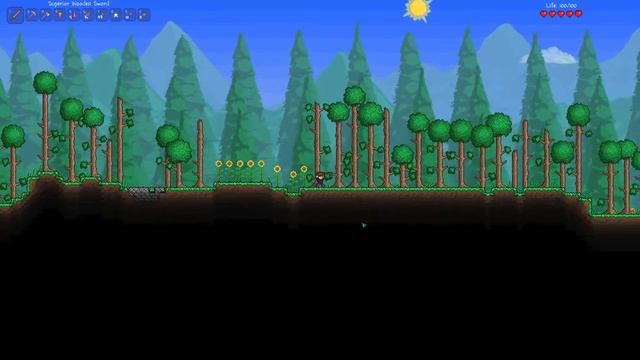 Terraria.1.2 серия - искажение, снежный биом, пещерка. смотреть онлайн