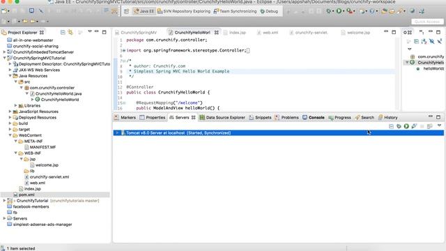 Simplest Spring MVC Hello World Example - How to fix 404 Error? смотреть онлайн