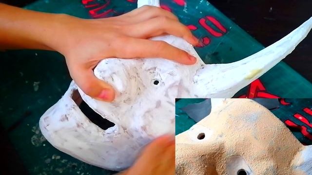 Типа маска Демона Они своими руками / все этапы крафта смотреть онлайн