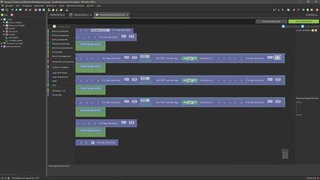 Делаю рандом с процентами в MCreator