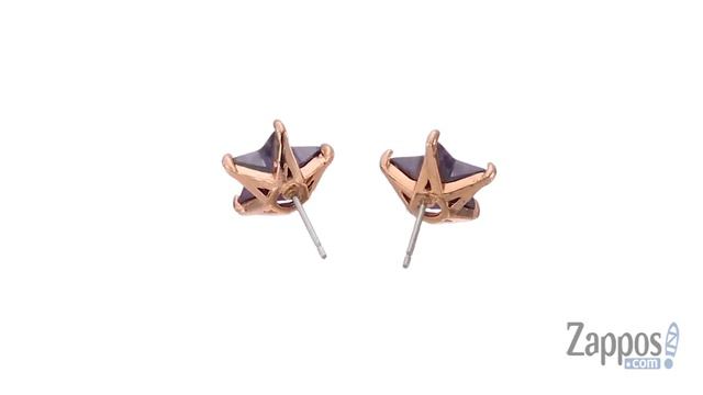Betsey Johnson Purple and Rose Gold Star Stud Earrings SKU: 9004707 смотреть онлайн