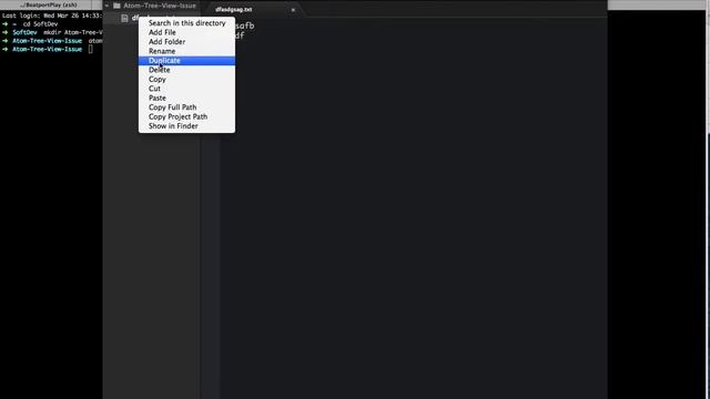 Atom Tree View Issue