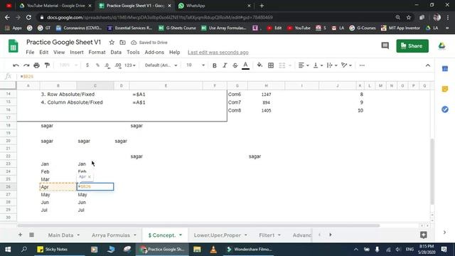 Google Sheets and Excel Using in (Dollar)$ in & Formulas Syntax Formula मे $ क्यो Use करते हे Part смотреть онлайн