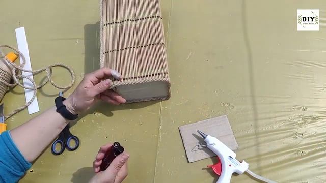 DIY Поделки из джута и бамбуковой салфетки своими руками Идеи для декора Шкатулка на подарок Деко смотреть онлайн