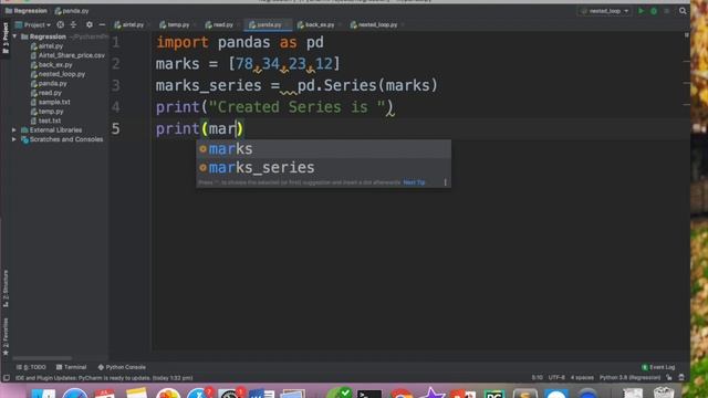 Introduction to Pandas, Creating Series Using Lists| Chapter -1 Python Pandas 1, XII I.P. смотреть онлайн