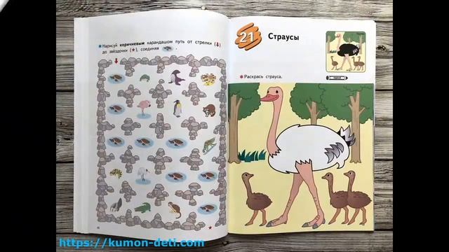 Тетрадь KUMON Учимся раскрашивать. В зоопарке - Посмотреть все страницы тетради Кумон смотреть онлайн