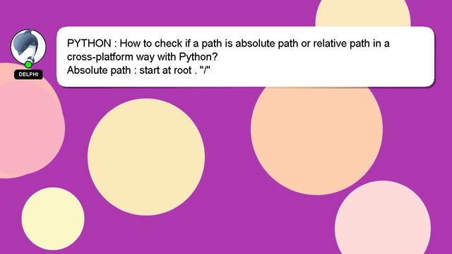 PYTHON : How to check if a path is absolute path or relative path in a cross-platform way with Pyth смотреть онлайн