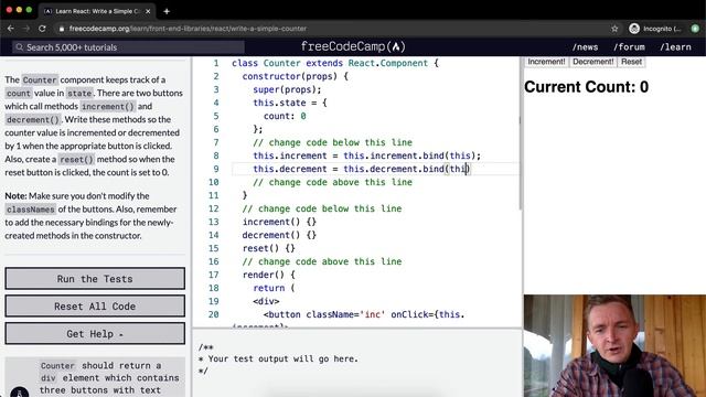 Write a Simple Counter - React - Free Code Camp смотреть онлайн