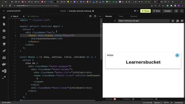 Modal as functional component in React with backdrop | Reactjs machine coding question - 64 смотреть онлайн