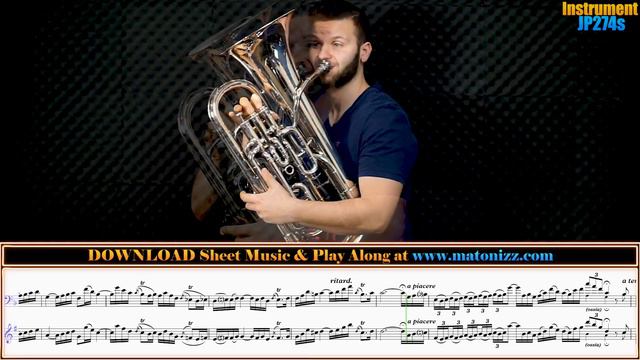 LYRICAL EUPHONIUM SOLO "Arioso" by Johann Sebastian Bach. Sheet Music Play Along! смотреть онлайн