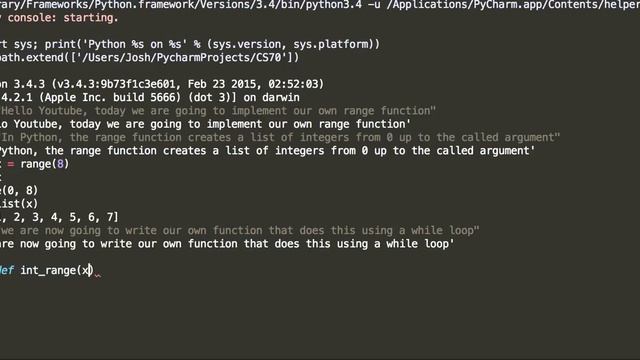 Implementation of integer_range function in Python смотреть онлайн