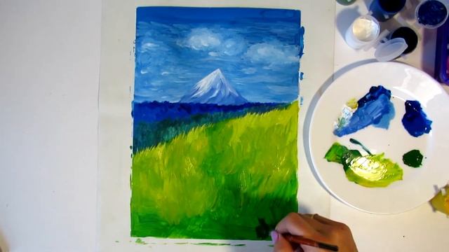 Летний пейзаж гуашью. Рисуем лето с детьми смотреть онлайн