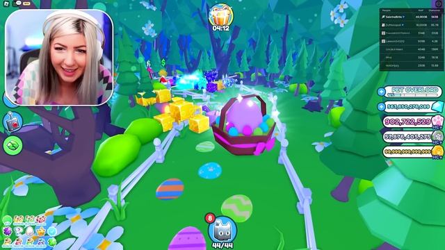 Getting a FULL TEAM of HUGE Easter Pets in Pet Sim X.... смотреть онлайн
