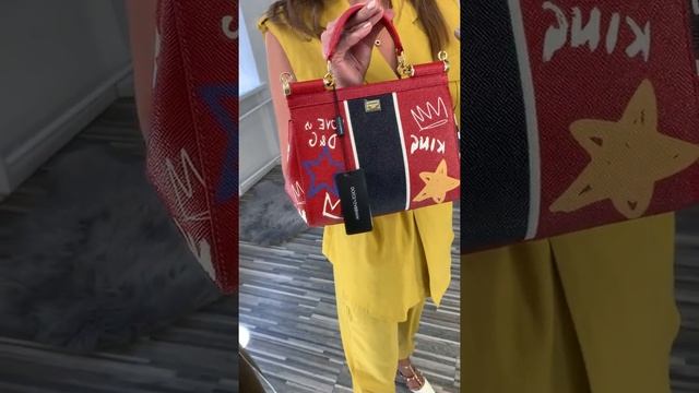 Сумка Дольче красная с принтами смотреть онлайн