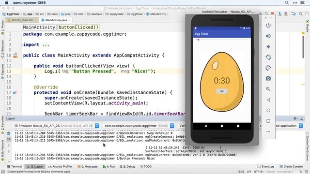 Egg Timer App | Android App Development Tutorial For Beginners смотреть онлайн