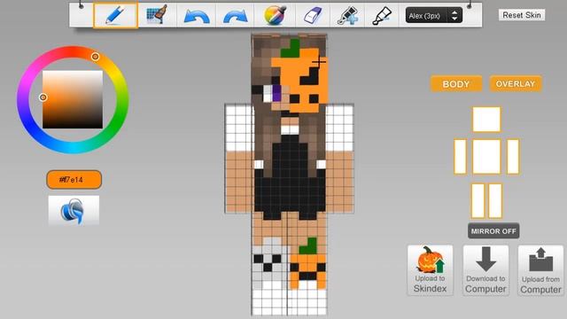 Minecraft Skin Making SpeedPaint | Halloween Deformed Pumpkin Skin! смотреть онлайн