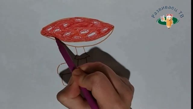 рисуем грибы | draw mushrooms | 画蘑菇 смотреть онлайн