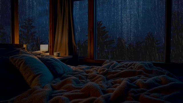 3 Hours Of Rain Sounds At Night | Rain Sounds No Thunder - Smoothing Music For Sleep, Study, Rest