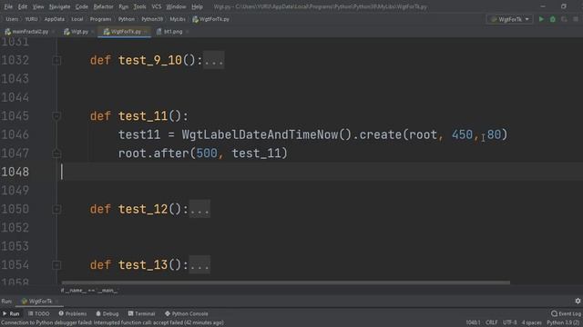 Проект на Python: Свой виджет для Tkinter (date and time now) смотреть онлайн