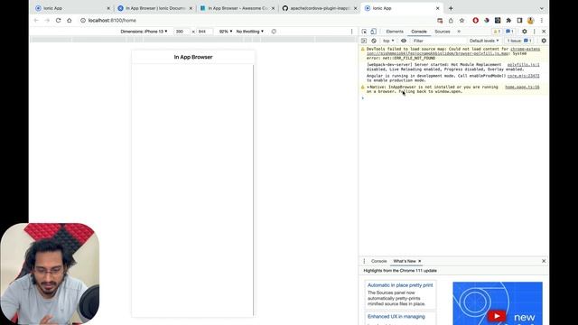 Ionic 6 Capacitor (Cordova Plugin) In-App-Browser Plugin - Running in Android & iOS смотреть онлайн