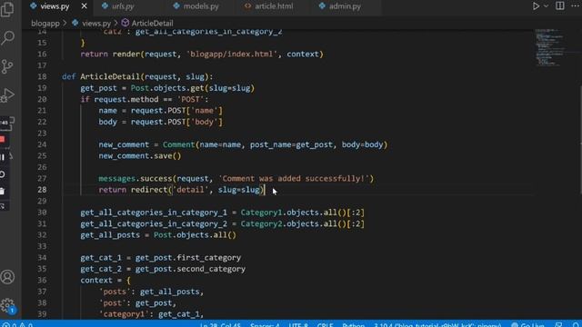 10. Flash Message In Frontend | Django Messages Framework | Django Blog