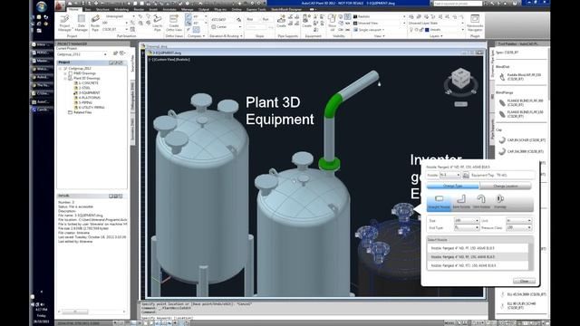 AutoCAD Plant 3D - Equipment Inventor Equipment Nozzles Behaviour смотреть онлайн