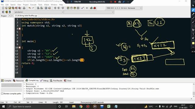String : Check if a String is a valid Shuffle of Two Strings or Not. смотреть онлайн