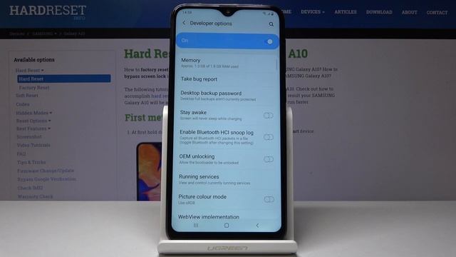 How To Use Developer Options In SAMSUNG Galaxy A10 - OEM Unlock