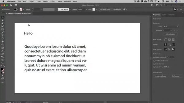 Placeholder Text in Illustrator (Lorem Ipsum)