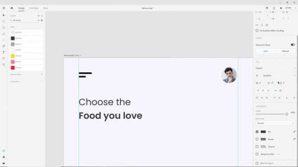 Food App Design | UX/UI ( Wireframe, Prototype, Export)