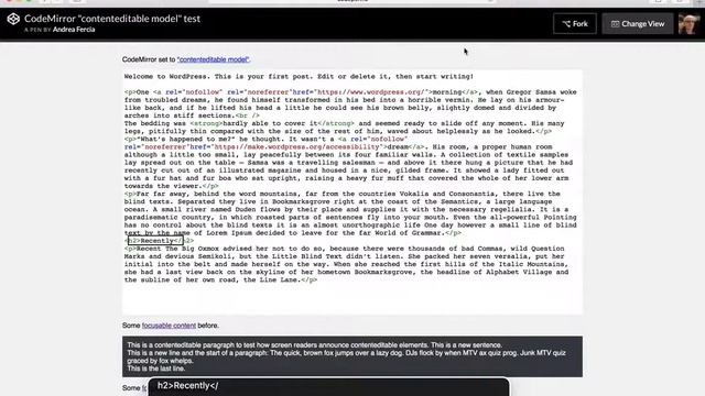 CodeMirror and VoiceOver with lineNumbers off смотреть онлайн