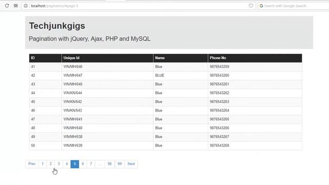 Pagination with jQuery Ajax PHP and MySQL смотреть онлайн